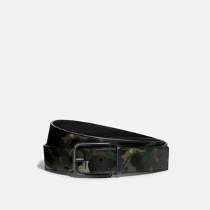 Reversible Coach belt - camo green and black